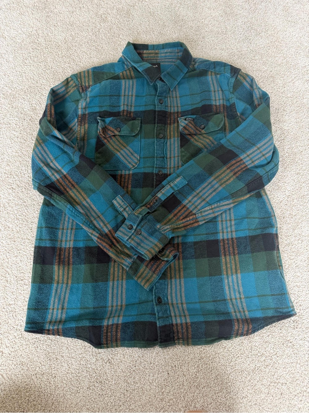 RVCA Men's Plaid Button-Up Shirt